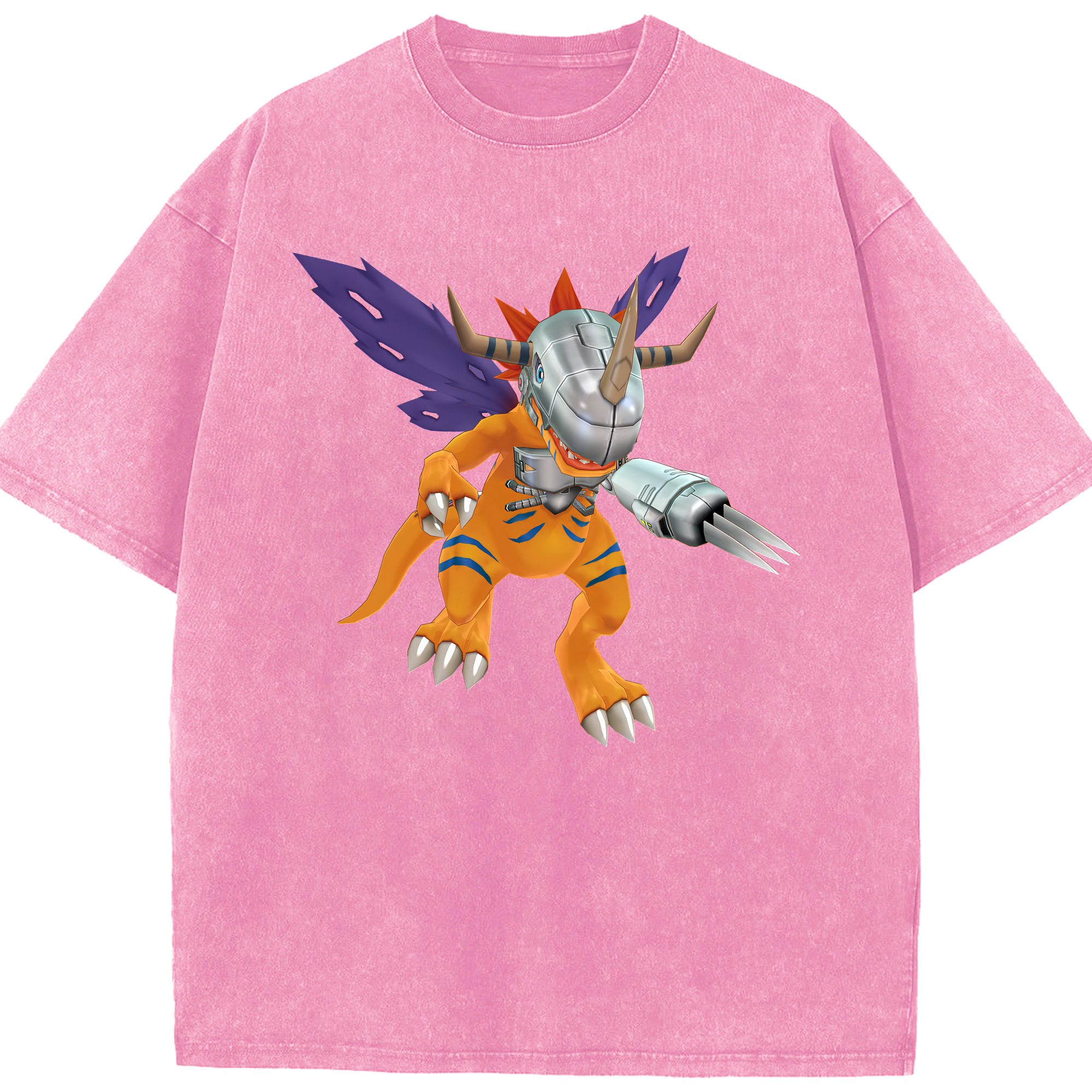 （画像用） Digimon デジタルモンスター/デジモン 綿100% ヴィンテージ風 半袖Tシャツ（フロントプリント）
